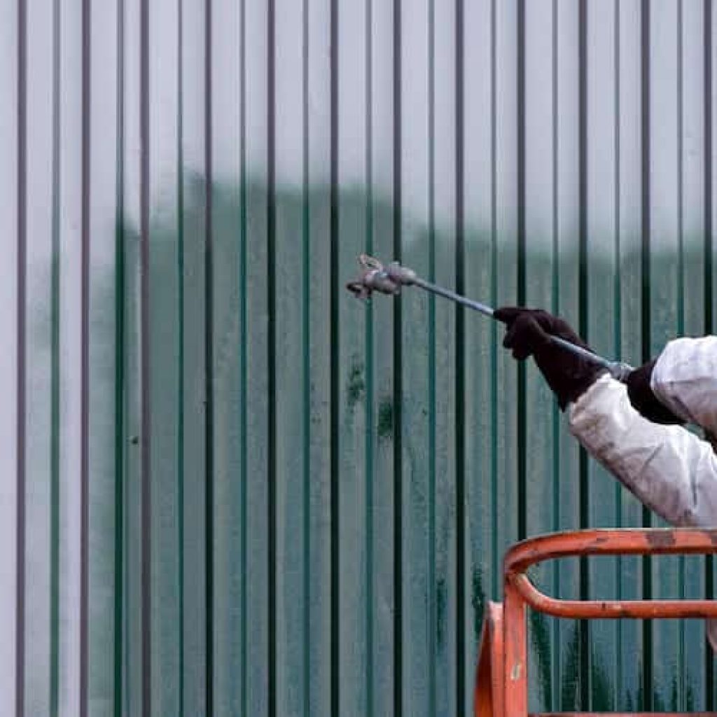 Spraying Exterior of Building